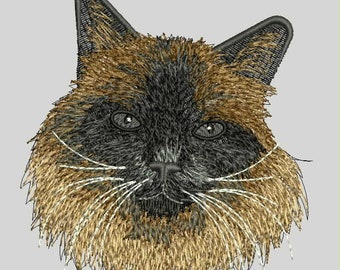 Archivo digital para máquina de bordar Cat, Archivo para bordar, bordado Cute Cat, retrato de Cat PES, DST, archivo EMB, descarga instantánea