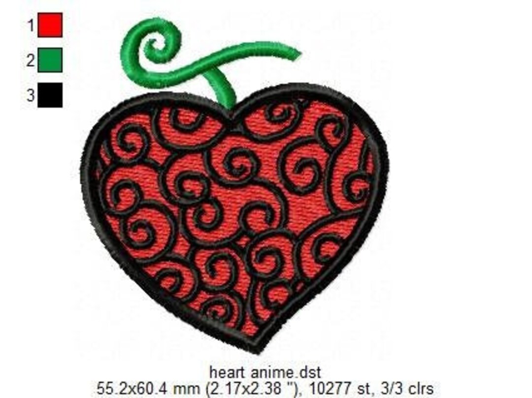 Heart Embroidery Design File for Embroidery Machine Anime Etsy