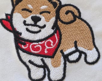 Camiseta bordada de Shiba Inu – Camiseta unisex para amantes de los perros – Camiseta minimalista de Shiba – Regalo ideal para amantes de los perros – Camiseta japonesa con bordado de perro