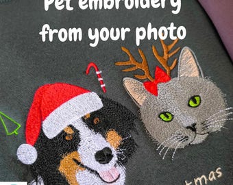 Sudadera con capucha personalizada bordada para mascotas, sudadera personalizada para perros o gatos, regalo personalizado para amantes de las mascotas, bordado de sudadera con capucha para mascotas, regalo para mamás perrunas