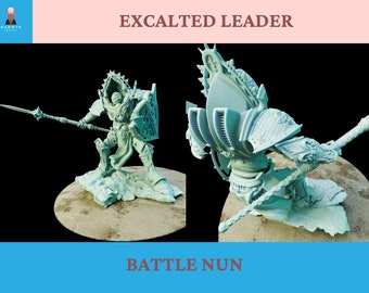 Excalted Battle Nun Leader - Tabletop / Pathfinder / Dungeons & Dragons DnD / fantasy wargame