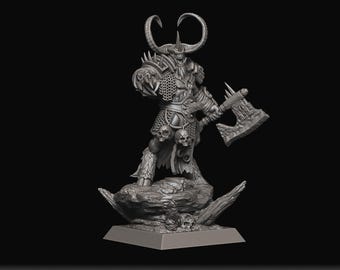 Beastmen Warboss - Raven Twin MIniaturen - Tabletop / Pathfinder / Dungeons & Dragons DnD / Fantasy Kriegsspiel