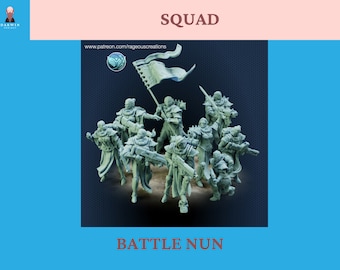 Battle Nun Squad - Tafelblad / Pathfinder / Dungeons & Dragons DnD / fantasy wargame