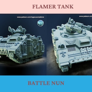 Battle Nun Flamer Tank - Tabletop / Pathfinder / Dungeons & Dragons DnD / fantasy wargame