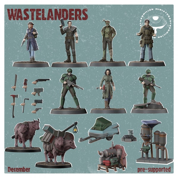 Wastelanders - Jeux de guerre post-apocaliptiques - dnd - figurine de table - éclaireur - RPG | 32 mm