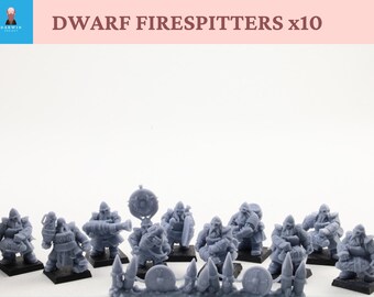 Dwarf firespitters x10 - Tabletop / Pathfinder / Dungeons & Dragons DnD / fantasy wargame