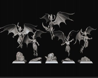 Harpies - Raven Twin MIniatures - Tabletop / Pathfinder / Dungeons & Dragons DnD / fantasy wargame