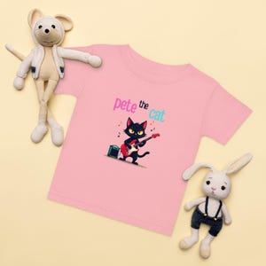 Petey the Cat Playing Guitar Baby Tee – Y2K 90s Retro Graphic T-Shirt, Vintage Cartoon Style, Nostalgic Kids Tops, unisex baby tee
