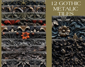 Gothic Design Seamless Tiles, Gothic Graphic Prints, Elegant Design Repeating, Vintage, Use for  Totes, Paper Crafts, Phone Backgrounds