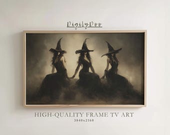 Vintage Witch Painting: Halloween Frame TV Art (Digital Download)