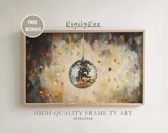 New Year's Frame TV Art: Vintage Discokugel Gemälde (Digitaler Download)
