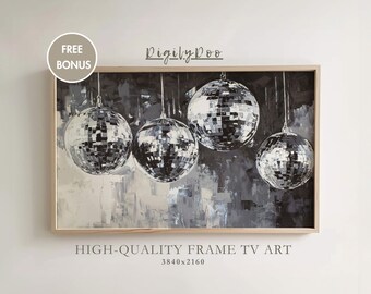 Vintage Silvester Disco Ball Rahmen TV Kunst (Digitaler Download)