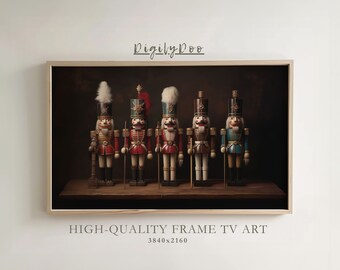 Rustic Nutcracker Christmas Frame TV Art: Vintage Oil Painting (Digital Download)
