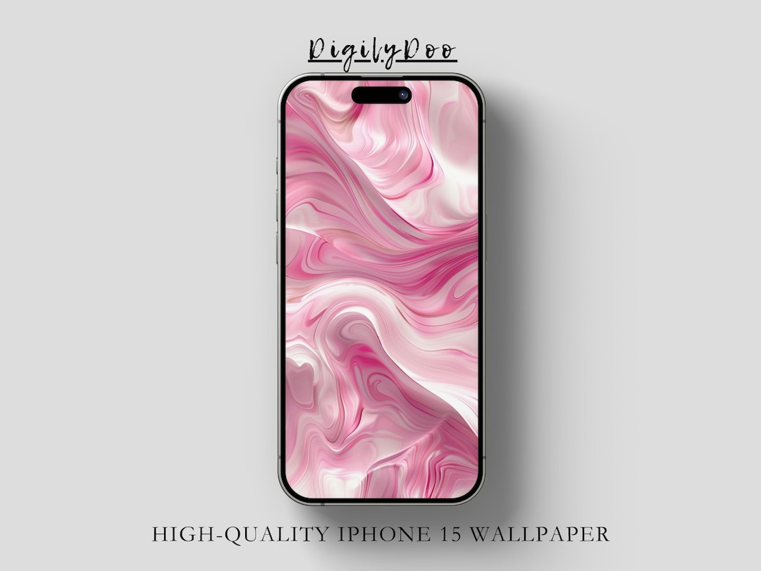ピンクの渦巻き模様の iPhone 15 壁紙: 抽象的な 3D スクリーンアート