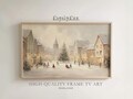 Christmas Village Frame TV Art: Vintage Snowy Town TV Decor (Digital Download)