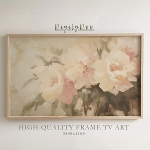 Spring Frame TV Art, Vintage Peony Flower Tv Decor, Easter Botanical Flowers Painting, Summer Victorian Home Screensaver, Digital Download