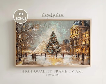 Christmas Tree Louvre Painting: Vintage Holiday Frame TV Art (Digital Download)