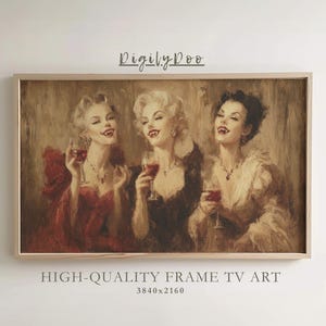 Vintage Vampire Ladies Oil Painting: Halloween Frame TV Art (Digital Download)