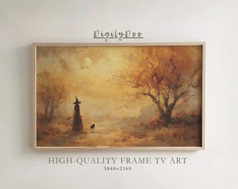 Vintage Witch Oil Painting: Halloween Frame TV Art (Digital Download)