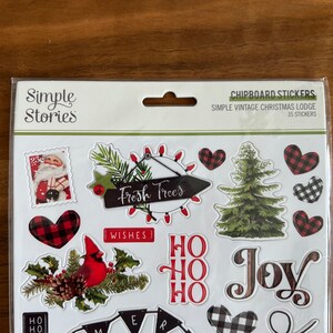 Historias simples - Colección Simple Vintage Christmas Lodge - Pegatinas de aglomerado