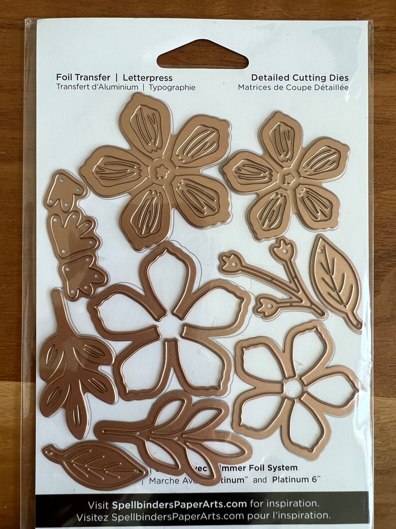 Spellbinders Glimmer Edge Flowers Hot Foil Plate & Die Set Etsy UK