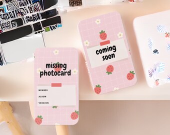 Kpop Photocard Binder Filler Strawberry |  2”x 3.50”| 10 Cards Per Pack