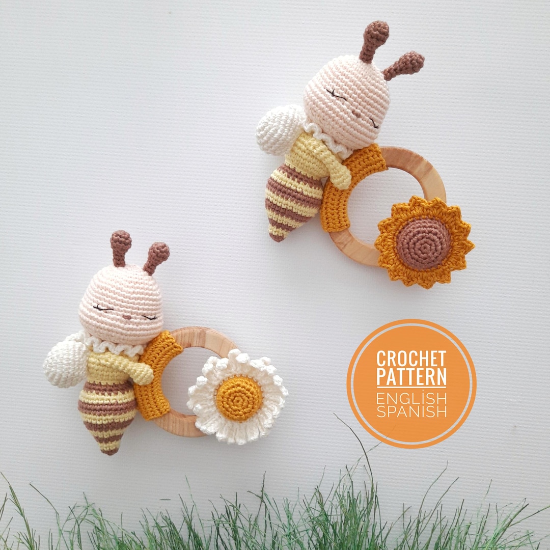 Bee Rattle Crochet Pattern PDF: Amigurumi Teething Toy (english ...