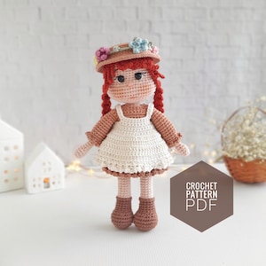 Crochet Anne Shirley Doll PATTERN, Anne with an e pattern, Amigurumi Doll Patterns, cute doll pattern, Amigurumi crochet doll pattern