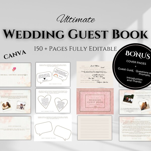 Pink Guest Book Etsy