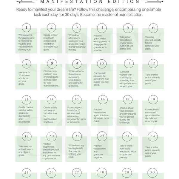 Manifest Worksheet Etsy Manifest Worksheet Etsy