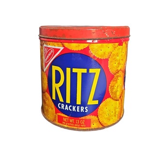 Advertising Tin, Ritz Crackers 1977 by Nabisco Inc. Collectible Ritz Crackers Nabisco- Kitchen Decor Canister