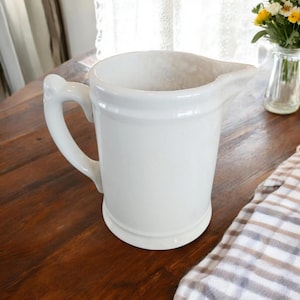 Antique Homer Laughlin Ironstone Porcelain White Pitcher