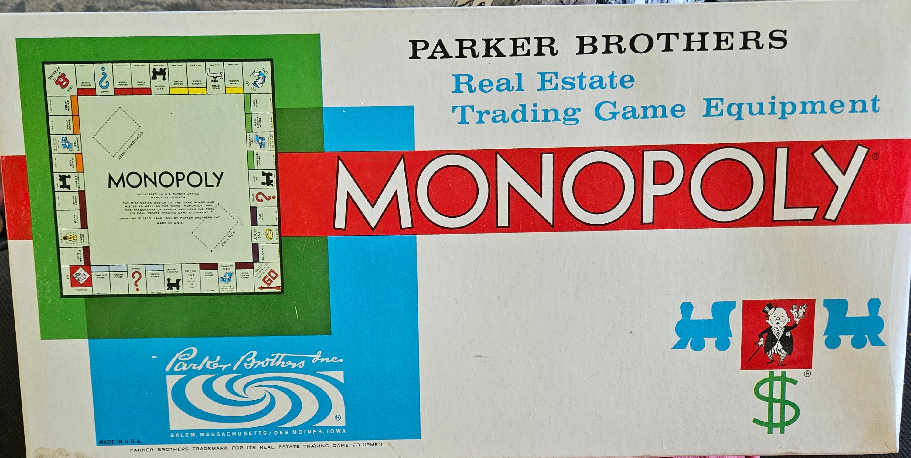 MIRO PARKER Classic Monopoly - Antique 6 Piece Complete Board Games RARE  N16