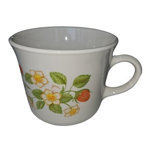 Corningware Corelle mug, Wild Strawberry Flower design, made in the USA, replacement