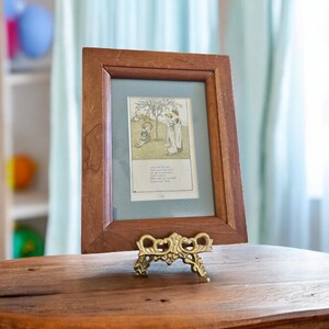 Vintage Mother Goose Nursery Rhyme Kate Greenaway Wood Framed Illustration wall hangings/picture