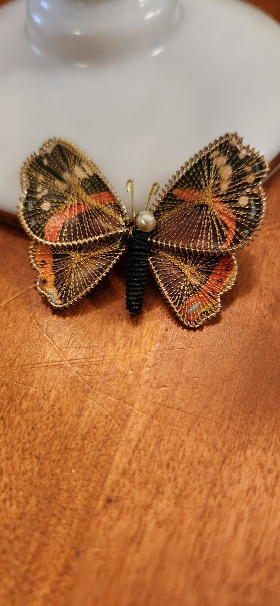 Brooch, Vintage Handmade Bavarian BUTTERFLY Jewelr