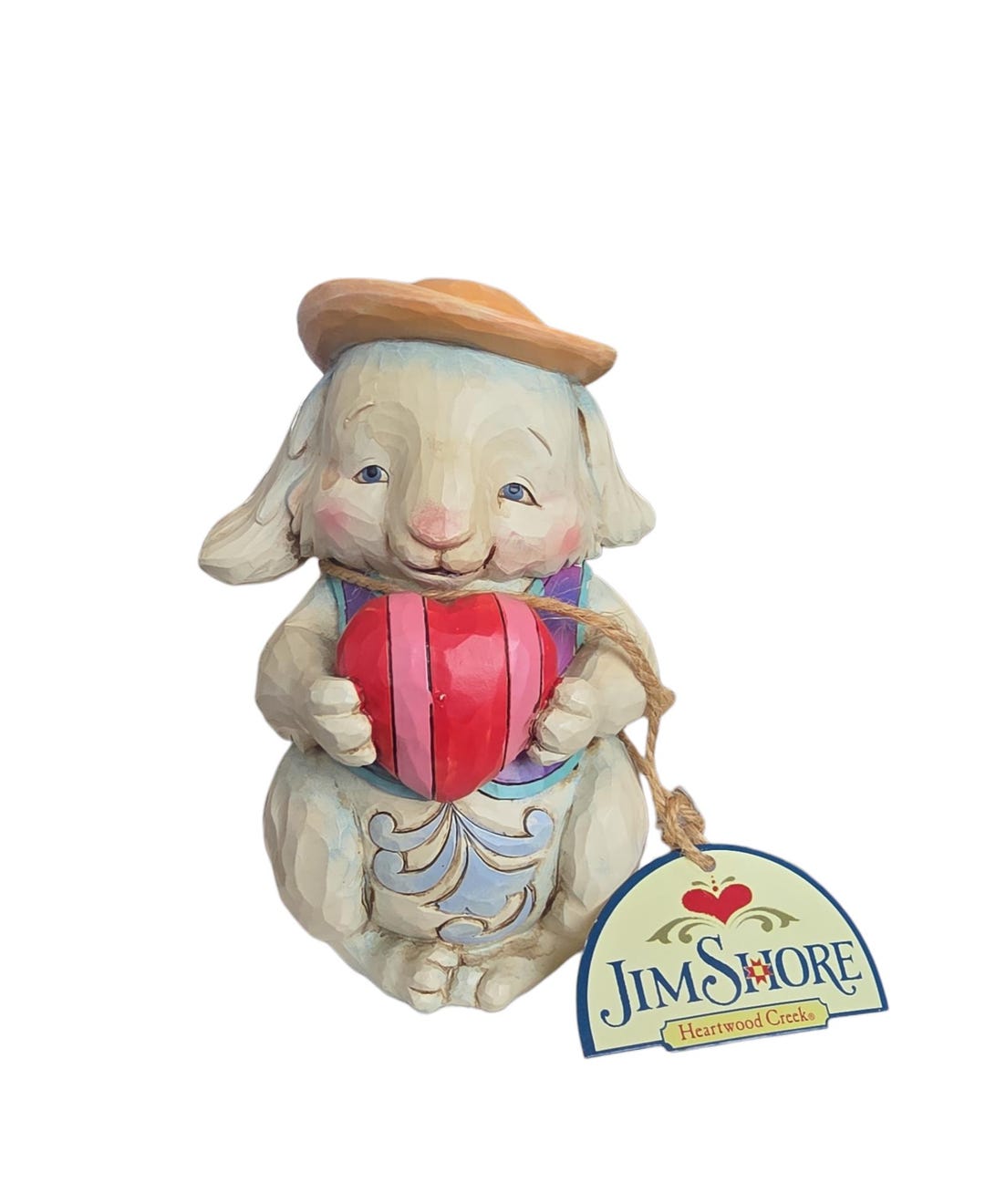 Jim Shore Heartwood Creek Bunny Rabbit Figurine With Heart - Etsy