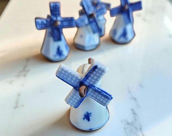 Delft Handpainted miniture Blue and White miniture windmills