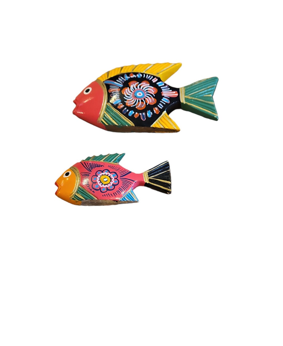 Hand Carved and Colorfully Hand Painted Wooden Fish, Folk Art - Etsy