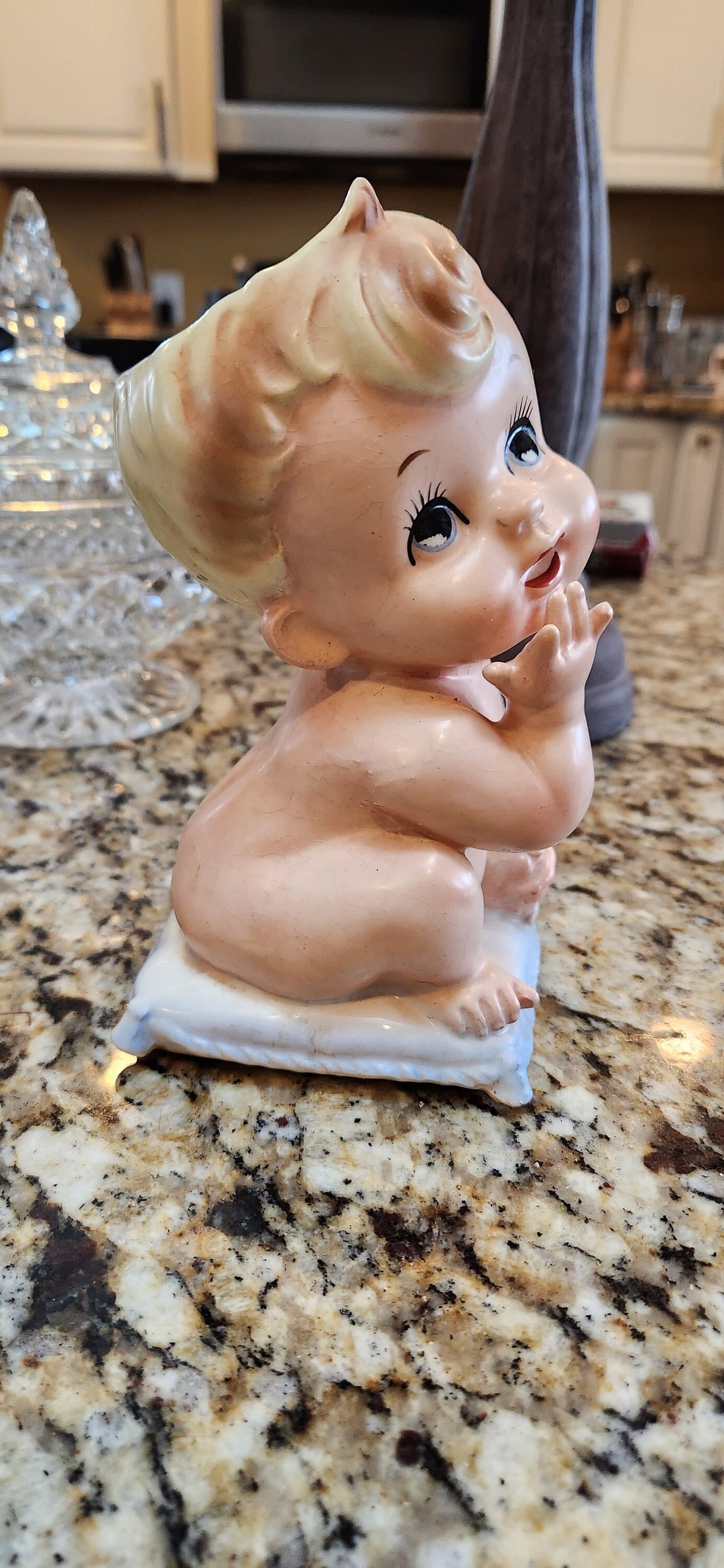 Ceramic Vase Head Vase Velco 3797 Baby Head Vase Planter Etsy