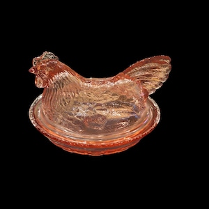 Milk Glass hen on nest or Rooster on nest