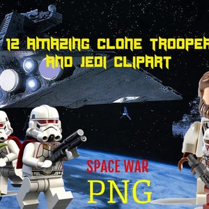 12 AMAZING star wars clone troopers and Jedis clipart png