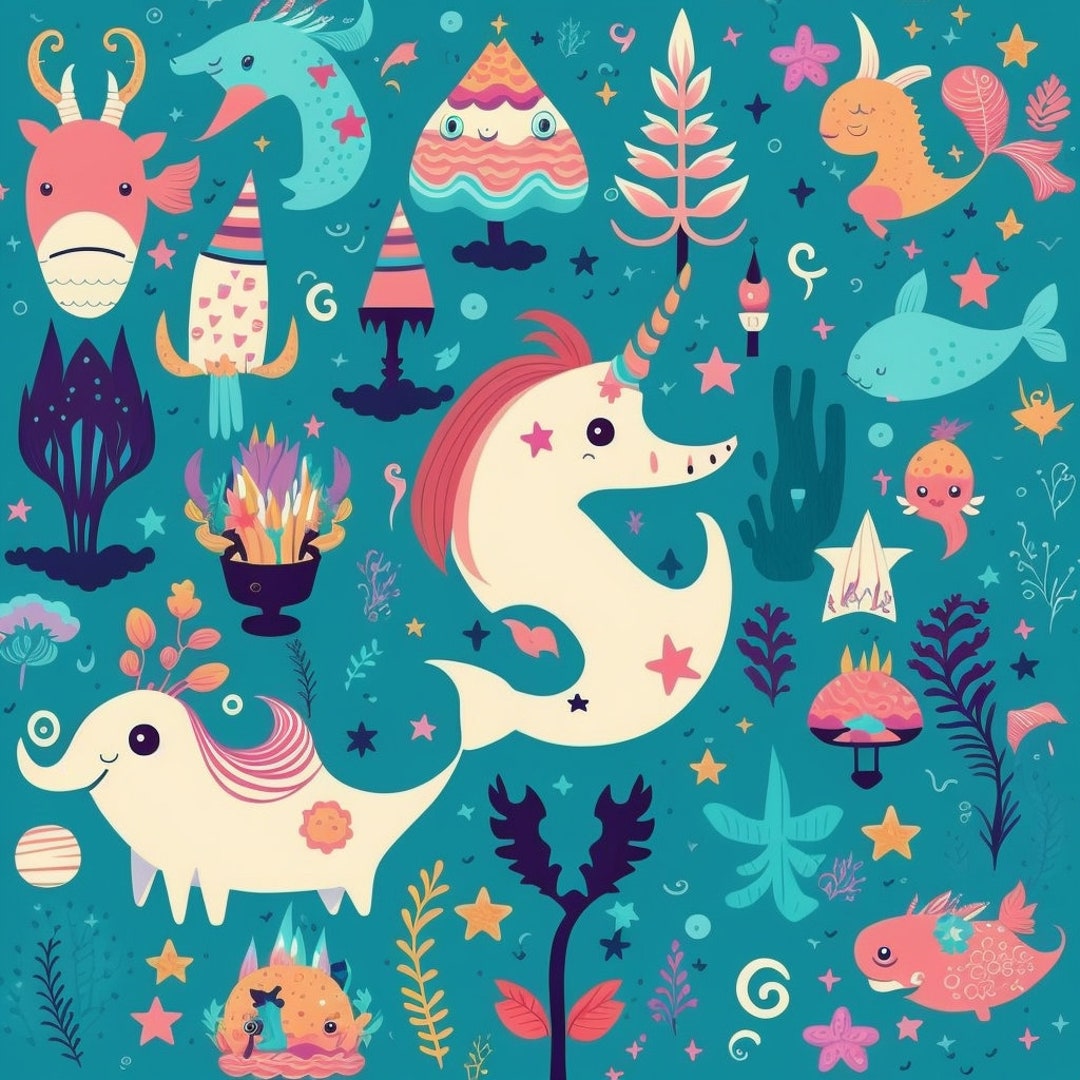 Kids' Magical Image, Pattern , Including Unicorns, Dragons, and ...