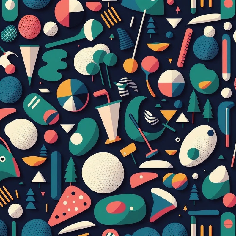 Fun Golf Pattern Golf-inspired Pattern Features a Variety of Golf-related Motifs ...