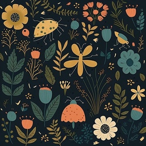 Insekt Blumenbild, Muster 6 &quot;ClipArt&quot;