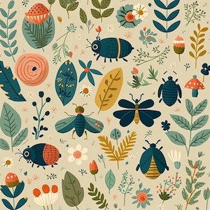 Insekt Blumenbild, Muster 3 &quot;ClipArt&quot;