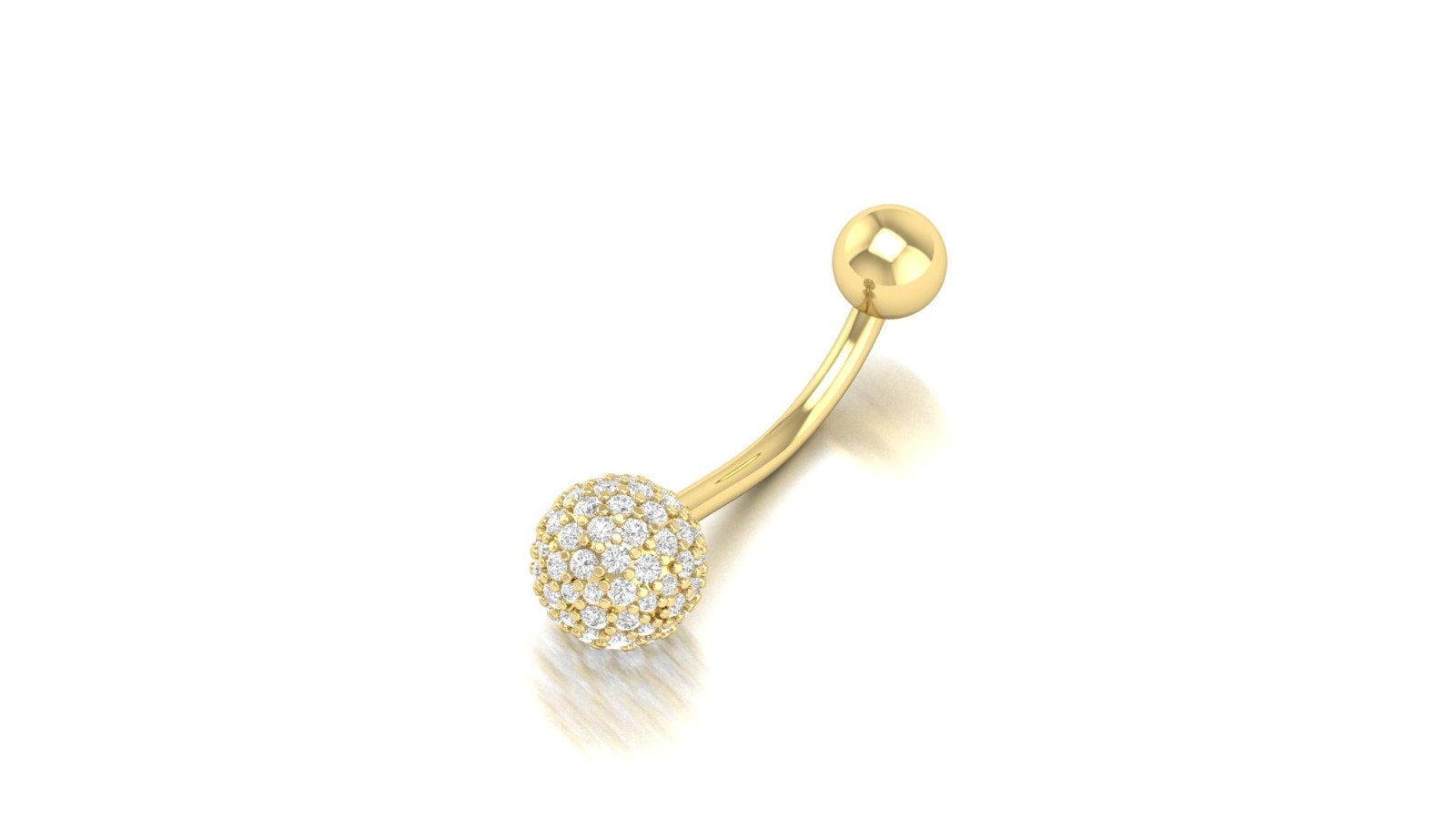 14K Navel Piercing, Round Belly Button Ring, Rook Belly Eyebrow Lip Piercing, Gold Barbel, Wedding Engagement Belly Button, Ladies Piercing.