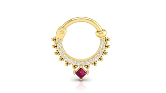 14kt Yellow Gold Nose Septum Hoop Nose Septum Ring Ladies Nose