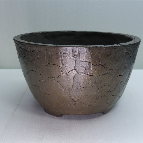 pot rond aspect métallisé  bronze