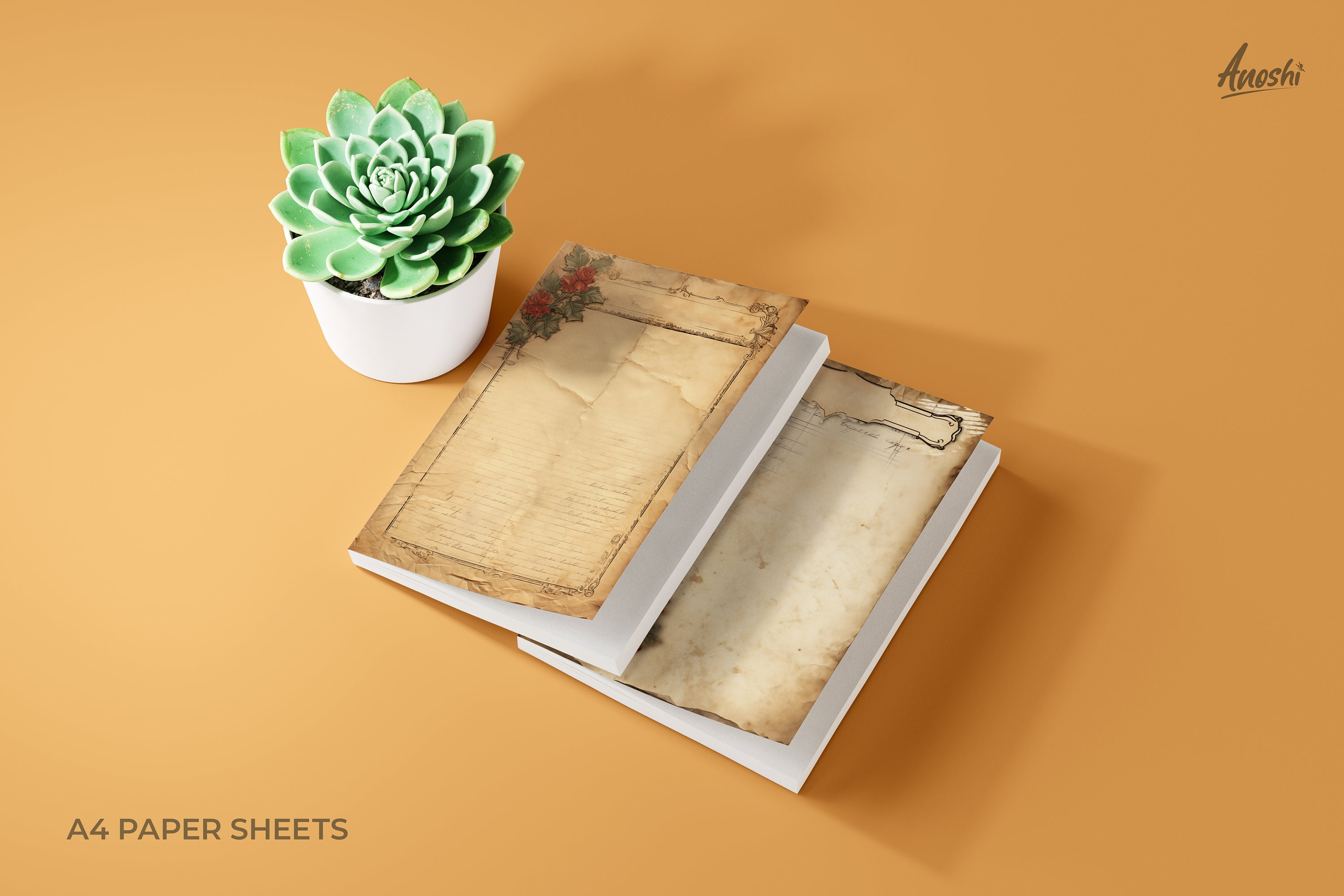 Junk Journal Antique Digital Journal Sheets Parchment Papers Digital